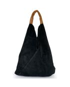Schwarze Mirtillo Lederhandtasche - 34x39x8 cm
