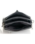 Zwarte leren schoudertas van Lampone - 23x17x9 cm