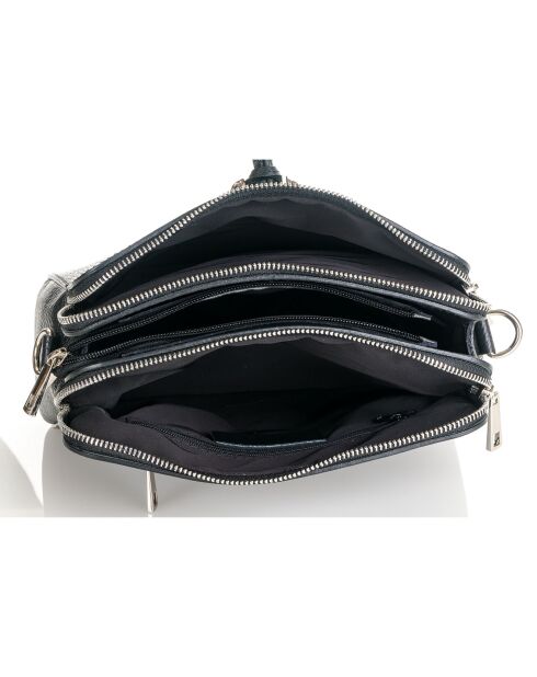 Zwarte leren schoudertas van Lampone - 23x17x9 cm