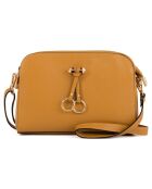Sac bandoulière en Cuir Lampone jaune moutarde - 23x17x9 cm