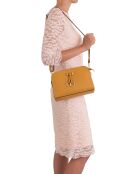 Sac bandoulière en Cuir Lampone jaune moutarde - 23x17x9 cm