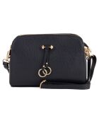 Sac bandoulière en Cuir Lampone bleu marine - 23x17x9 cm
