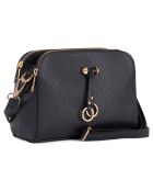 Sac bandoulière en Cuir Lampone bleu marine - 23x17x9 cm