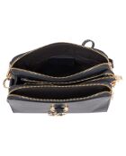 Sac bandoulière en Cuir Lampone bleu marine - 23x17x9 cm