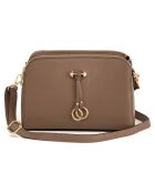 Lampone taupe leren schoudertas - 23x17x9 cm