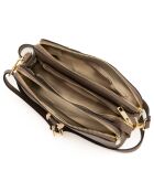 Lampone taupe leren schoudertas - 23x17x9 cm