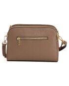 Lampone taupe leren schoudertas - 23x17x9 cm