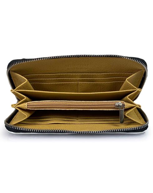 Portefeuille en Cuir Rovere noir - 20x11x2 cm