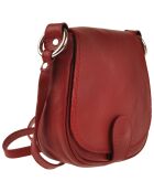Verbena rode leren schoudertas - 19x17x6 cm