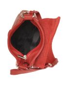 Verbena rode leren schoudertas - 19x17x6 cm