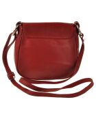 Verbena rode leren schoudertas - 19x17x6 cm