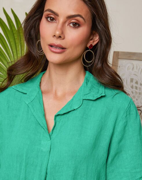 Robe 100% Lin Morgane verte