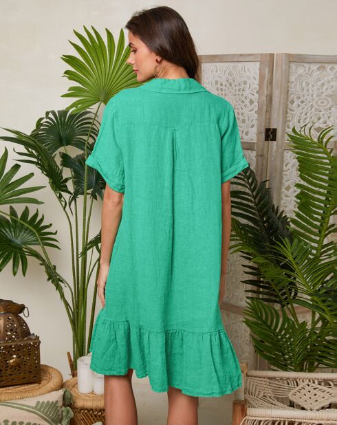 Robe 100% Lin Morgane verte