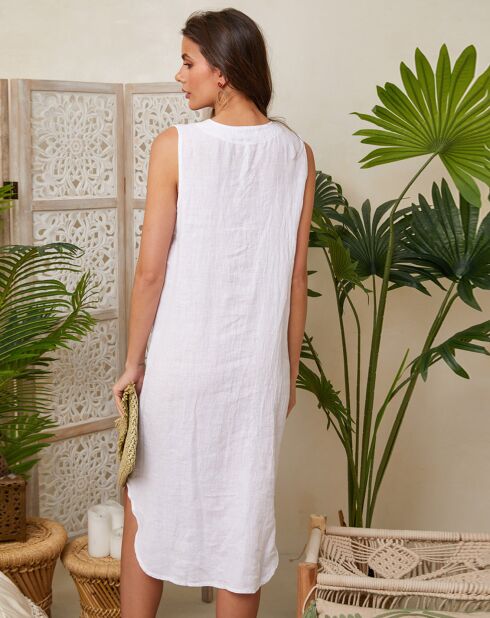 Weißes Kleid Cloe aus 100% Leinen