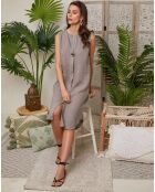Robe 100% Lin Cloe taupe