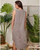 Robe 100% Lin Cloe taupe