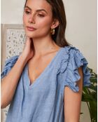 Robe 100% Lin Maddy indigo