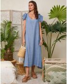 Robe 100% Lin Maddy indigo