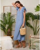Robe 100% Lin Maddy indigo