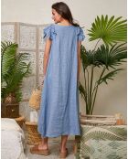 Robe 100% Lin Maddy indigo