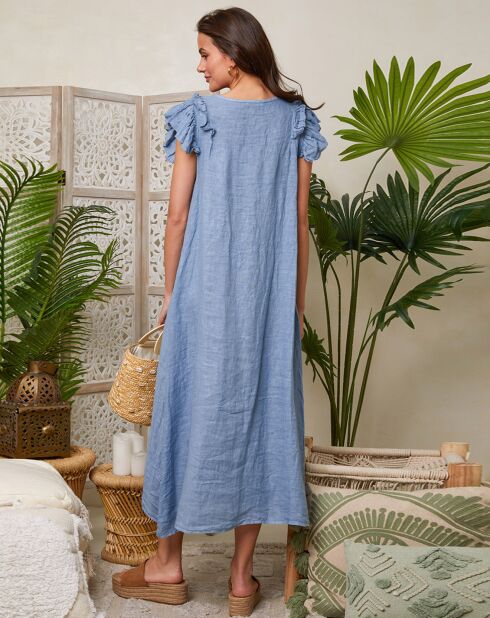 Robe 100% Lin Maddy indigo