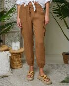 Pantalon 100% Lin Liane camel