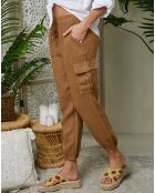 Pantalon 100% Lin Liane camel