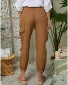 Pantalon 100% Lin Liane camel