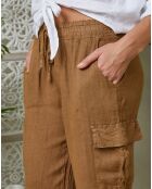 Pantalon 100% Lin Liane camel
