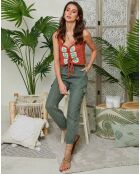 Pantalon 100% Lin Liane kaki