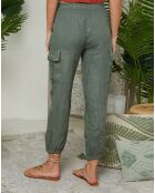 Pantalon 100% Lin Liane kaki