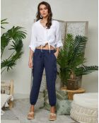 Pantalon 100% Lin Liane marine