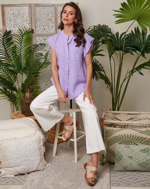 Camisa Camelia lila 100% lino