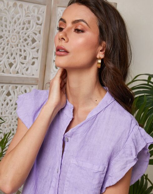 Camisa Camelia lila 100% lino
