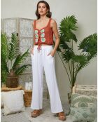 Pantalon 100% Lin Clara blanc