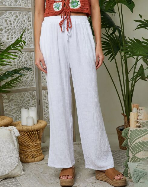 Pantalon 100% Lin Clara blanc