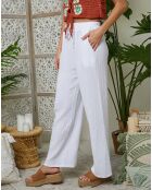 Pantalon 100% Lin Clara blanc