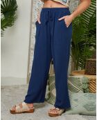 Pantalon 100% Lin Clara marine