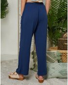 Pantalon 100% Lin Clara marine