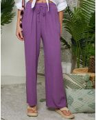Violette Hose Clara aus 100% Leinen
