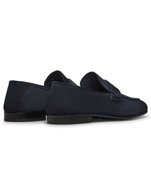 Mocassins en Velours de Cuir Ulysse bleu marine