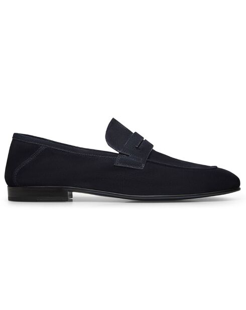 Mocassins en Velours de Cuir Ulysse bleu marine