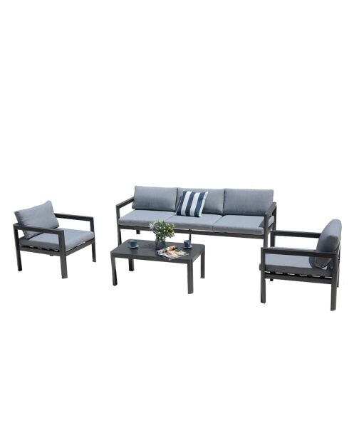 Salon de jardin seatle gris anthracite/gris perle