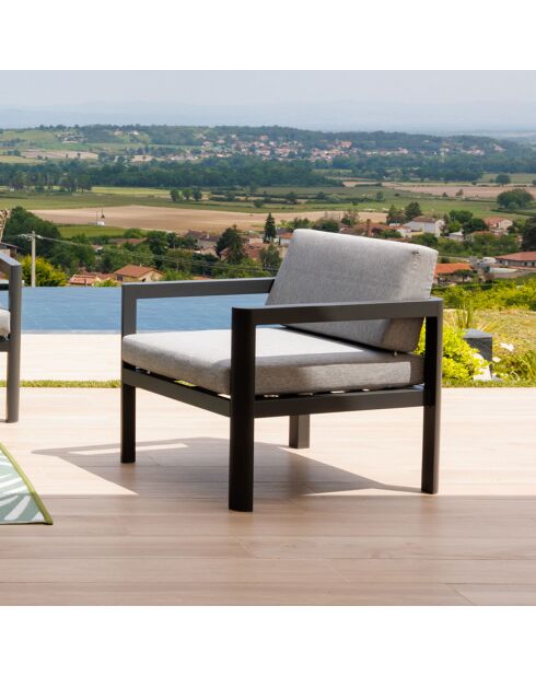 Salon de jardin seatle gris anthracite/gris perle