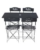 Ensemble repas verone table + 4 chaises verone gris anthracite