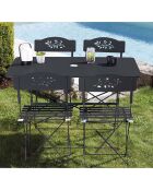 Ensemble repas verone table + 4 chaises verone gris anthracite