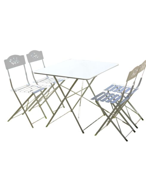 Ensemble repas verone table + 4 chaises verone blanc