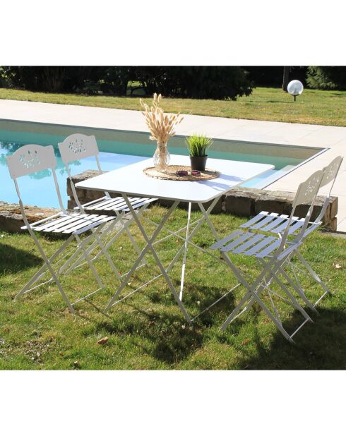 Ensemble repas verone table + 4 chaises verone blanc