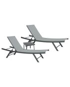 2 Transats de jardin et table basse Ario gris perle
