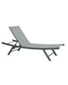 2 Transats de jardin et table basse Ario gris perle